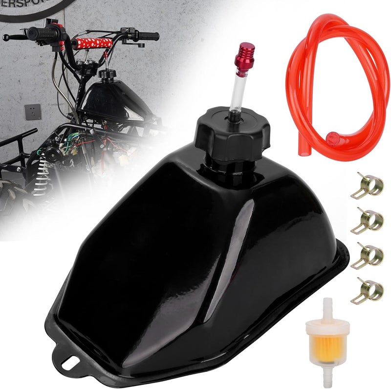 MTATCN Metal Motorcycle Gas Tank with Threaded Cap for 50cc 70cc 90cc 110cc 125cc Coolster 3050C 3125R Taotao ATA 125D 110B Boulder B1 Vitacci Roketa HAWK Ice bear Mountopz JCL RPS ATV Quad 4 Wheeler - Image 1
